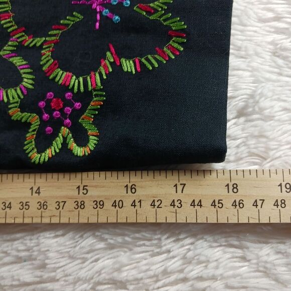 Mark Singer Software Women's Small Shacket/ Jacket. Embroidered Flowers/ Black.. - Picture 5 of 14